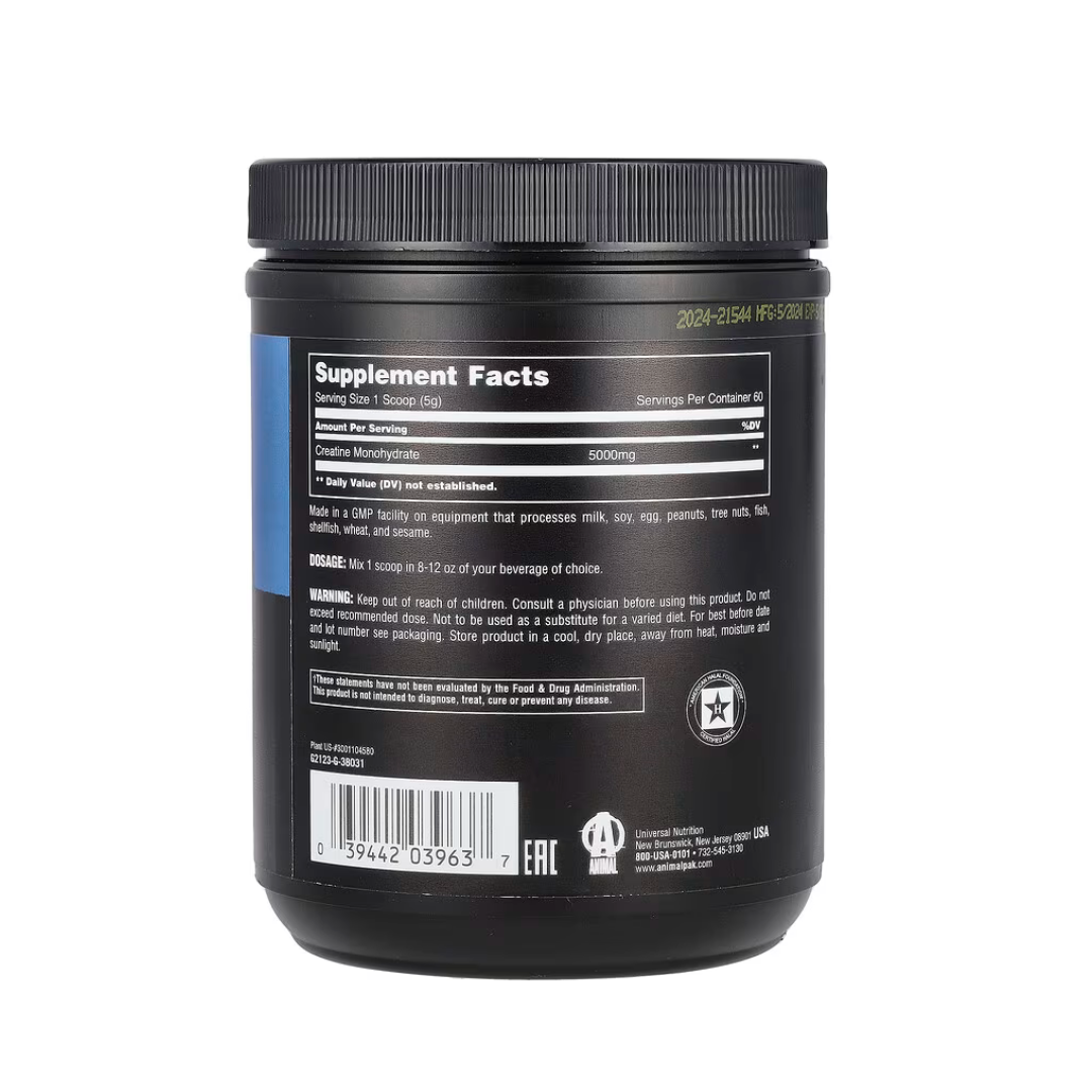 CREATINA MONOHIDRATO MICRONIZADA 300 GR "ANIMAL"