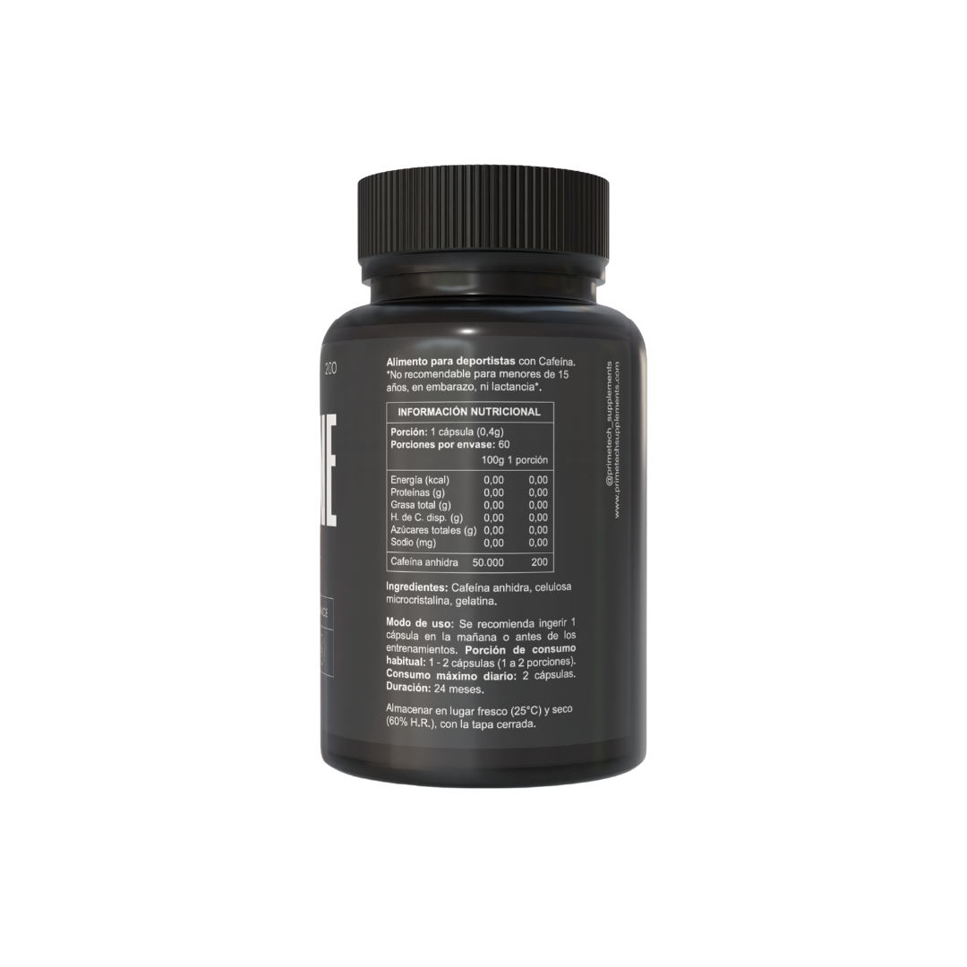 CAFEINA 200 MG - 60 CAPS - "PRIMETECH"