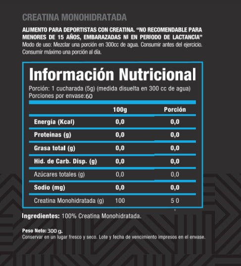 CREATINAS MONOHIDRATO 300 GR "PRIMETECH"
