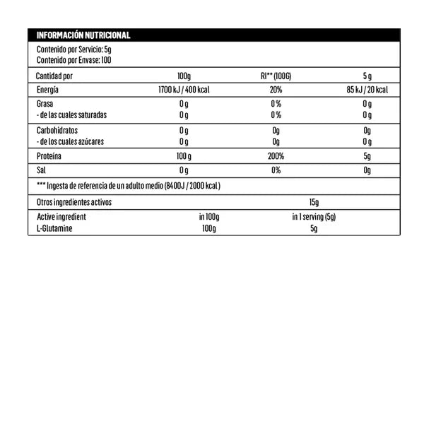 100%  L-GLUTAMINE 500 GR "BIOTECHUSA"